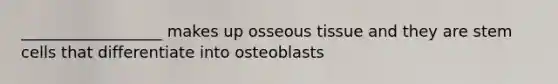 __________________ makes up osseous tissue and they are stem cells that differentiate into osteoblasts