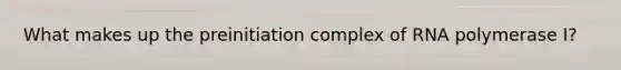 What makes up the preinitiation complex of RNA polymerase I?