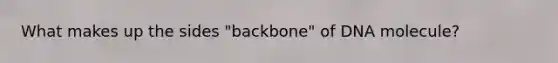 What makes up the sides "backbone" of DNA molecule?