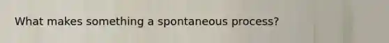 What makes something a spontaneous process?
