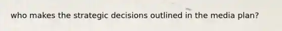 who makes the strategic decisions outlined in the media plan?