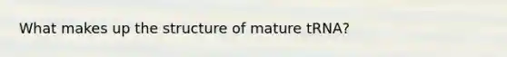 What makes up the structure of mature tRNA?