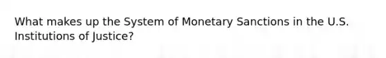 What makes up the System of Monetary Sanctions in the U.S. Institutions of Justice?