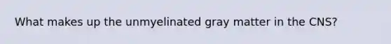 What makes up the unmyelinated gray matter in the CNS?