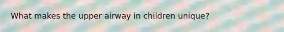 What makes the upper airway in children unique?