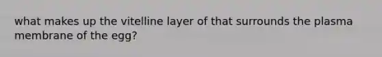 what makes up the vitelline layer of that surrounds the plasma membrane of the egg?