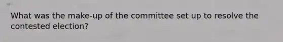 What was the make-up of the committee set up to resolve the contested election?