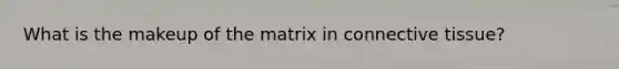 What is the makeup of the matrix in <a href='https://www.questionai.com/knowledge/kYDr0DHyc8-connective-tissue' class='anchor-knowledge'>connective tissue</a>?