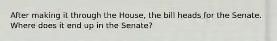 After making it through the House, the bill heads for the Senate. Where does it end up in the Senate?