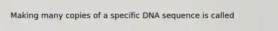 Making many copies of a specific DNA sequence is called