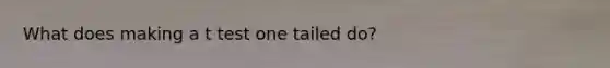 What does making a t test one tailed do?