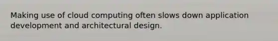 Making use of cloud computing often slows down application development and architectural design.