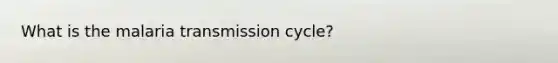 What is the malaria transmission cycle?