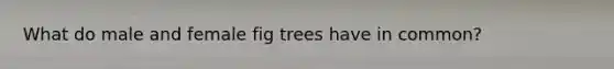 What do male and female fig trees have in common?