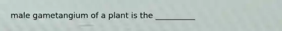 male gametangium of a plant is the __________