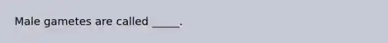 Male gametes are called _____.