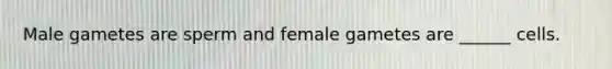 Male gametes are sperm and female gametes are ______ cells.