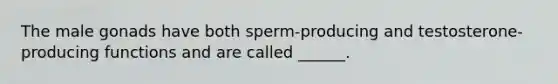 The male gonads have both sperm-producing and testosterone-producing functions and are called ______.