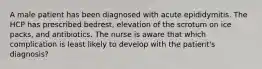 A male patient has been diagnosed with acute epididymitis. The HCP has prescribed bedrest, elevation of the scrotum on ice packs, and antibiotics. The nurse is aware that which complication is least likely to develop with the patient's diagnosis?