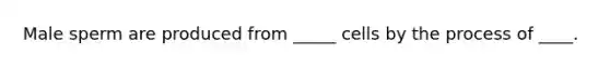 Male sperm are produced from _____ cells by the process of ____.