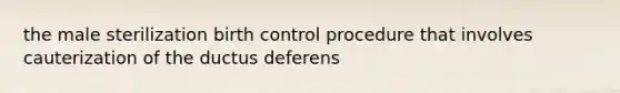 the male sterilization birth control procedure that involves cauterization of the ductus deferens