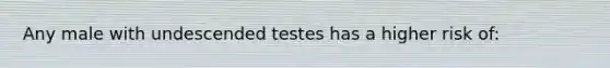 Any male with undescended testes has a higher risk of: