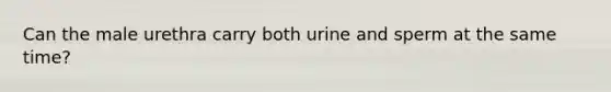 Can the male urethra carry both urine and sperm at the same time?