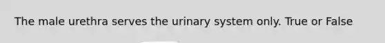 The male urethra serves the urinary system only. True or False