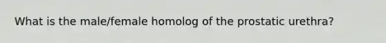 What is the male/female homolog of the prostatic urethra?