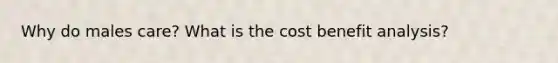 Why do males care? What is the cost benefit analysis?