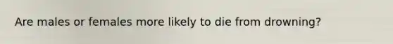 Are males or females more likely to die from drowning?