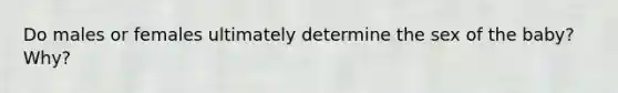Do males or females ultimately determine the sex of the baby? Why?