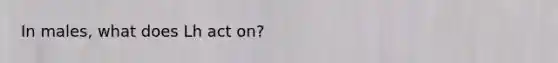 In males, what does Lh act on?