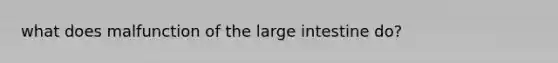 what does malfunction of the large intestine do?