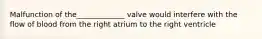 Malfunction of the_____________ valve would interfere with the flow of blood from the right atrium to the right ventricle