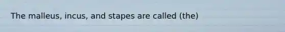 The malleus, incus, and stapes are called (the)