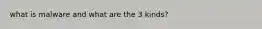 what is malware and what are the 3 kinds?