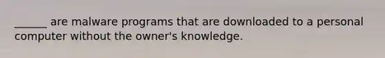 ______ are malware programs that are downloaded to a personal computer without the owner's knowledge.