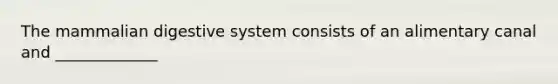 The mammalian digestive system consists of an alimentary canal and _____________