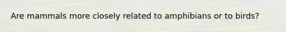 Are mammals more closely related to amphibians or to birds?