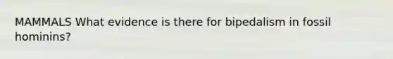 MAMMALS What evidence is there for bipedalism in fossil hominins?