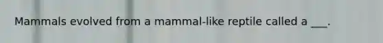 Mammals evolved from a mammal-like reptile called a ___.