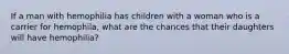 If a man with hemophilia has children with a woman who is a carrier for hemophila, what are the chances that their daughters will have hemophilia?