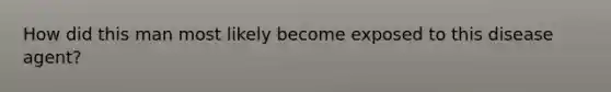 How did this man most likely become exposed to this disease agent?