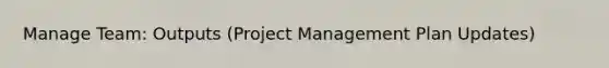 Manage Team: Outputs (Project Management Plan Updates)