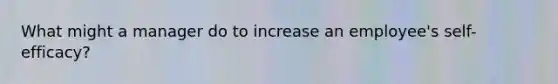 What might a manager do to increase an employee's self-efficacy?