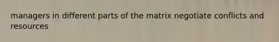 managers in different parts of the matrix negotiate conflicts and resources