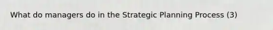 What do managers do in the Strategic Planning Process (3)