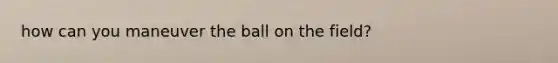 how can you maneuver the ball on the field?