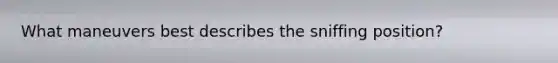 What maneuvers best describes the sniffing position?